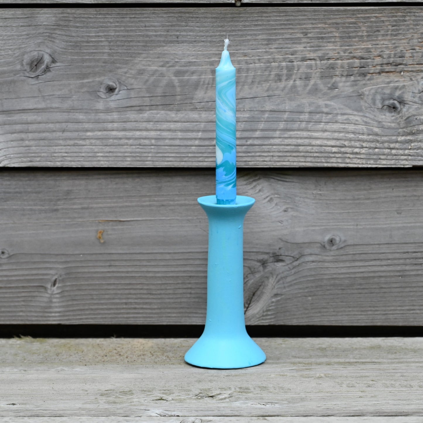 Marble kaars turquoise