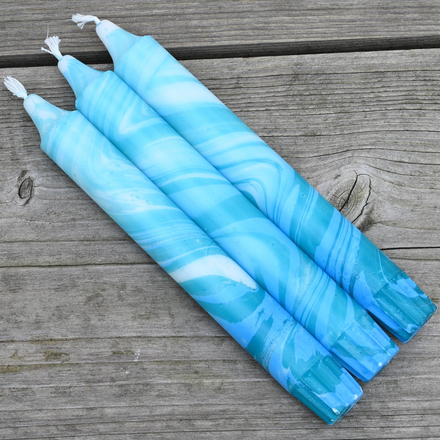 Marble kaars turquoise
